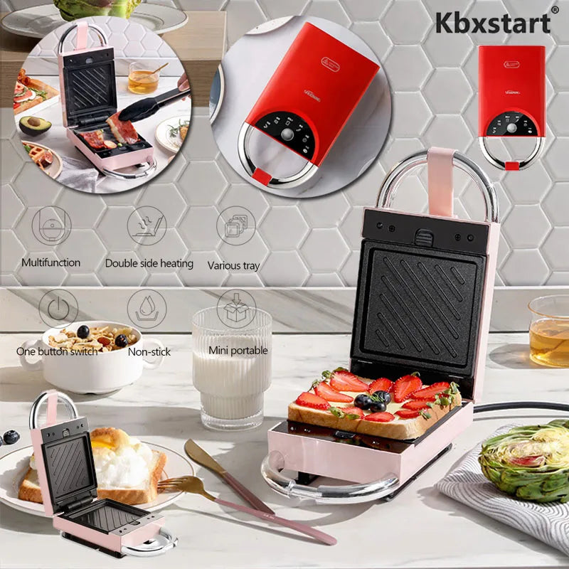 600w Electric Sandwich Maker Waffle Maker Multi-Baker Breakfast