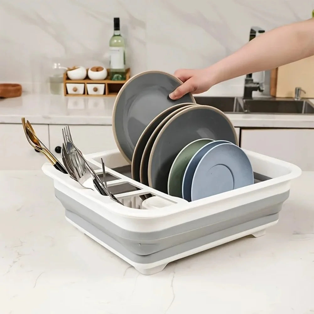 Collapsible Dish Drying Rack Utensil Holder Rv Camping