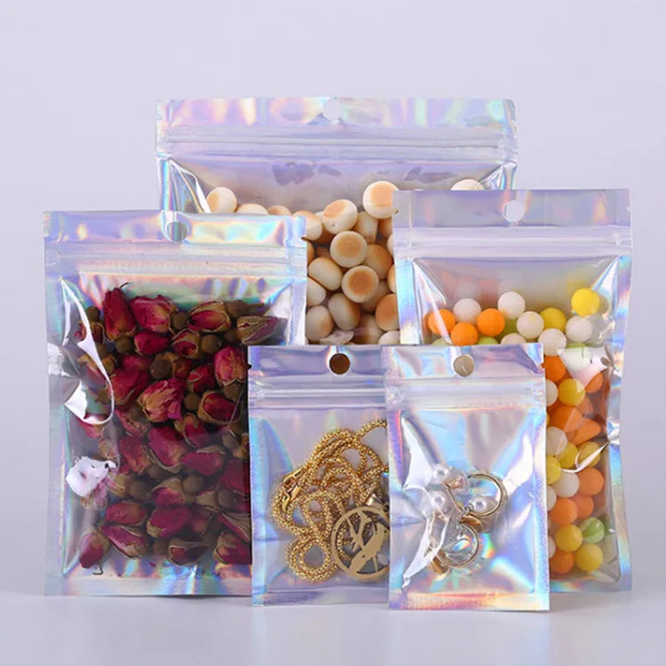 200pcs Resealable Translucent Holographic Storage Bag Hologram