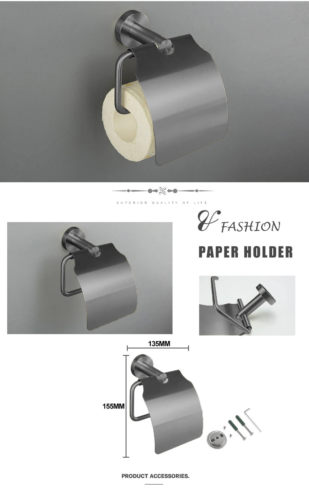 Gray Bathroom Hardware Cup Rack Towel Rack Toilet