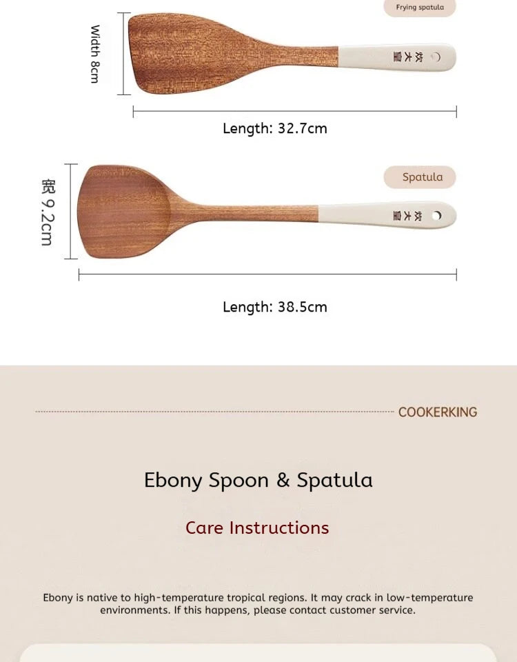 Cooker King Ebony Wood Cooking Crack Prevention Spatula