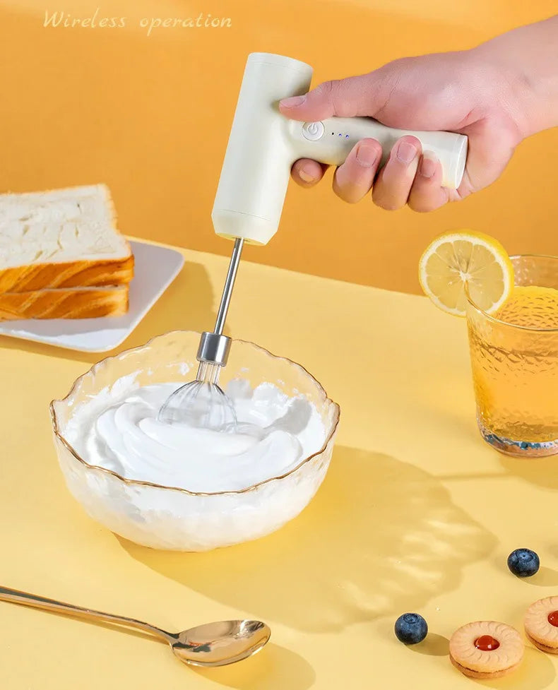 Electric Egg Beater Food Whisk Handheld Rechargeable Speeds