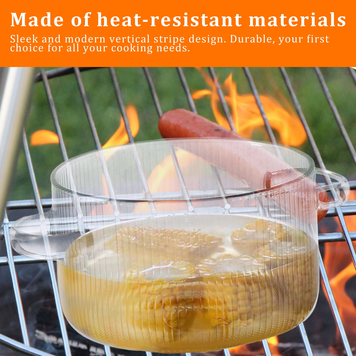 Glass Saucepan Clear Cooking Pot Lid 6l Heat