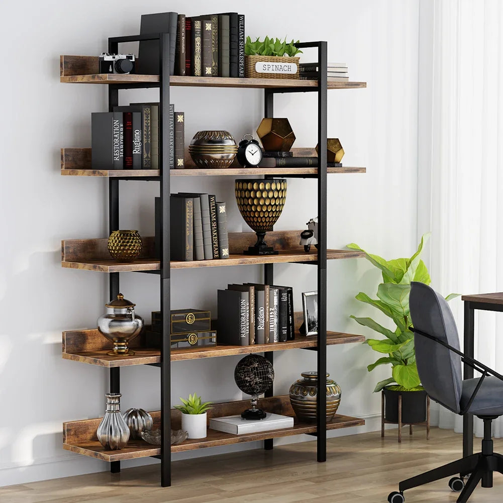 Tribesigns Bookshelf Storage Rack Standing Shelf Tier Industrial