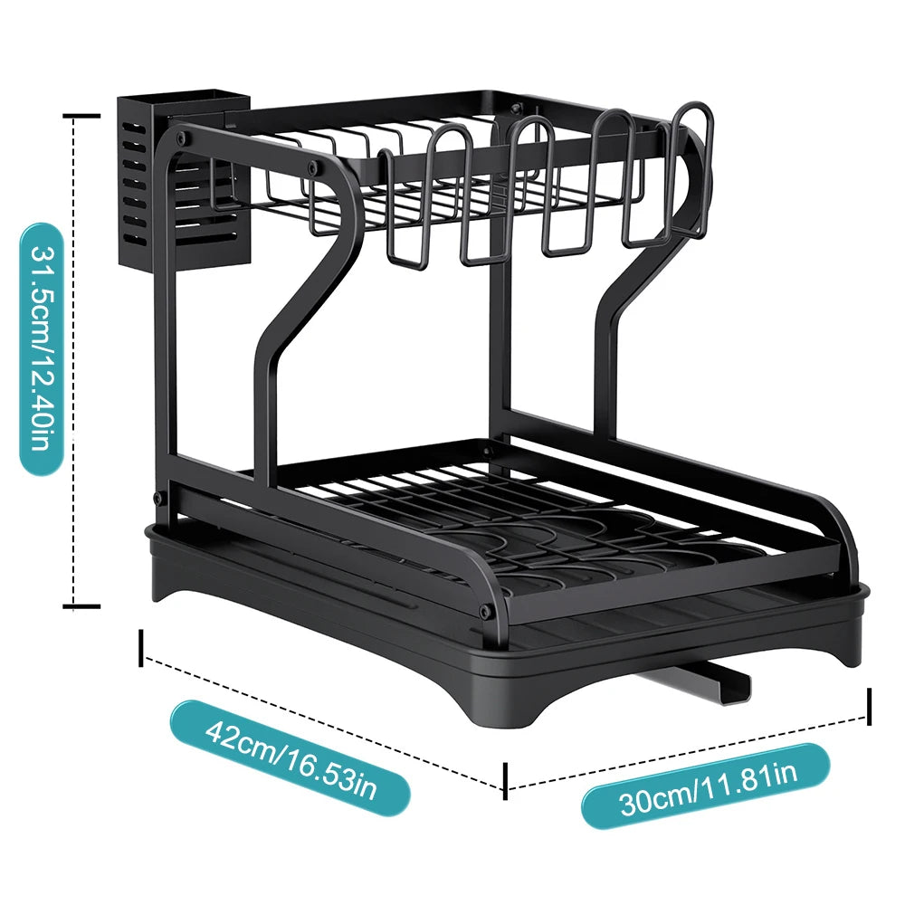 Dish Drying Rack 2/3-Tier Organizer Dish Rack Drainboard