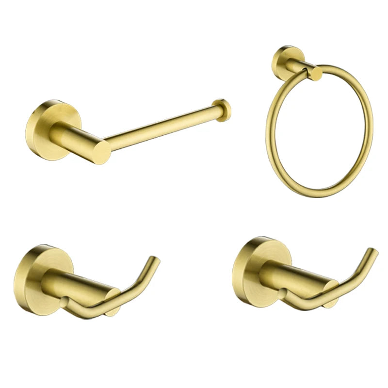 Bathroom Hardware Brushed Gold Toilet Brush Holder Robe