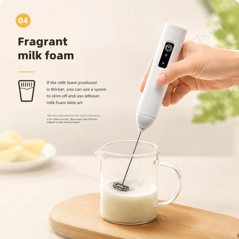 Electric Milk Frother Egg Beater Wireless Type-C Charging