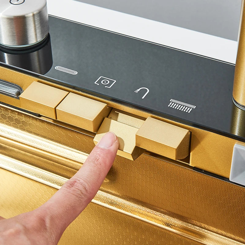 Brushed Golden Smart Digital Display Integrated Sink