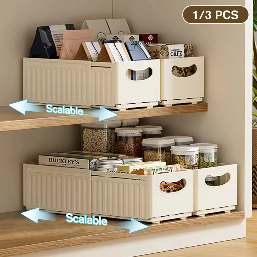 1/3pcs Retractable Drawer Organizer Adjustable Cabinet Storage