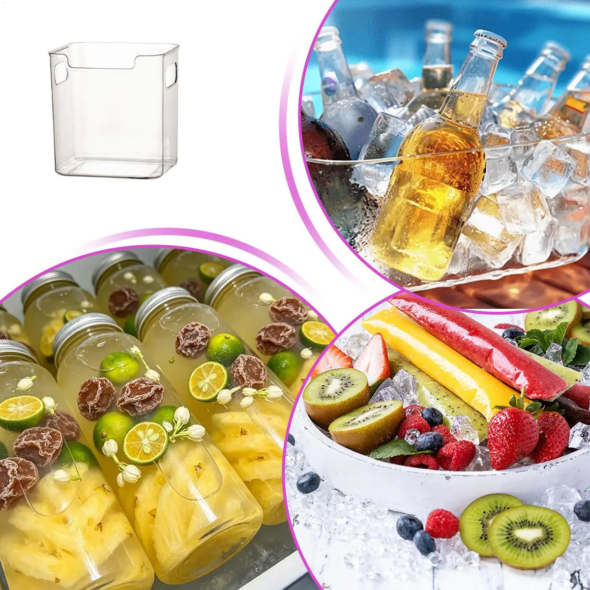 Stackable Clear Refrigerator Organizer Bins Freezer Pantry Food
