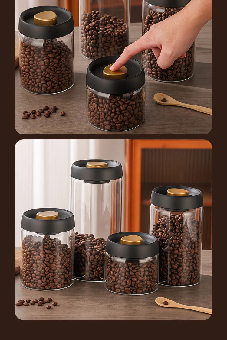Vacuum Coffee Bean Storage Bottle Sealed Jar Grain