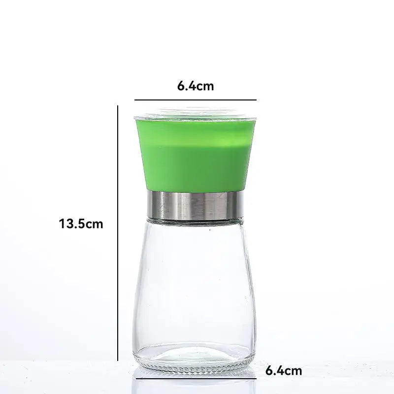 Salt Pepper Grinder Stainless Steel Glass Spice Bottle