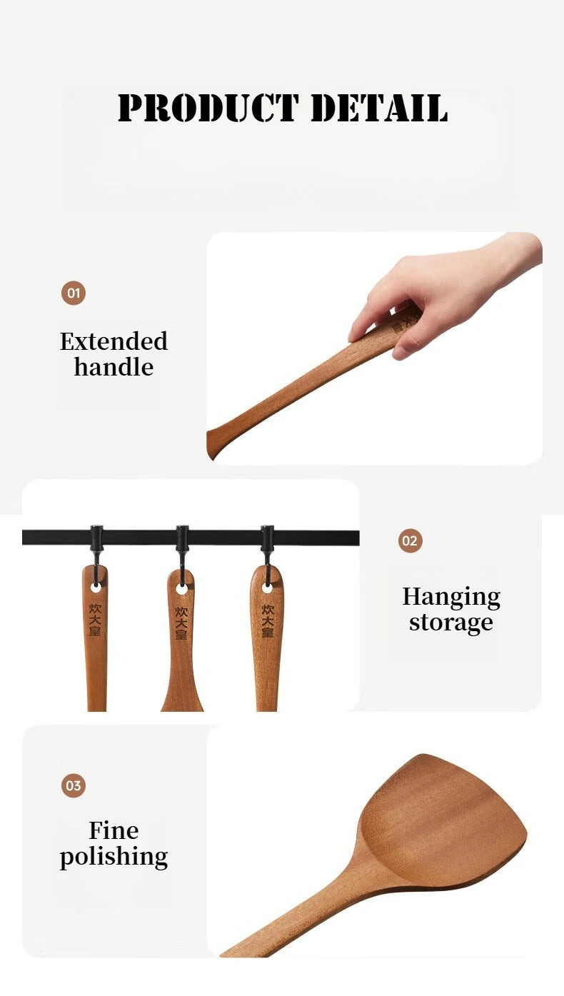 Cooker King 3-In-1 Cooking Ebony Spatula Spoon Family