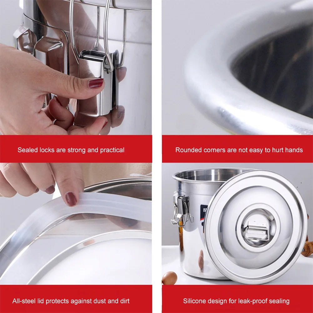 6/12/21/33l 304 Stainless Steel Food Storage Container Canister