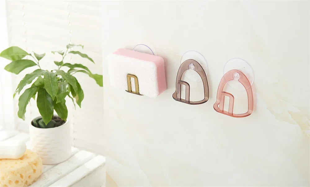 Suction Cup Sink Drain Rack Plastic Sponge Holder