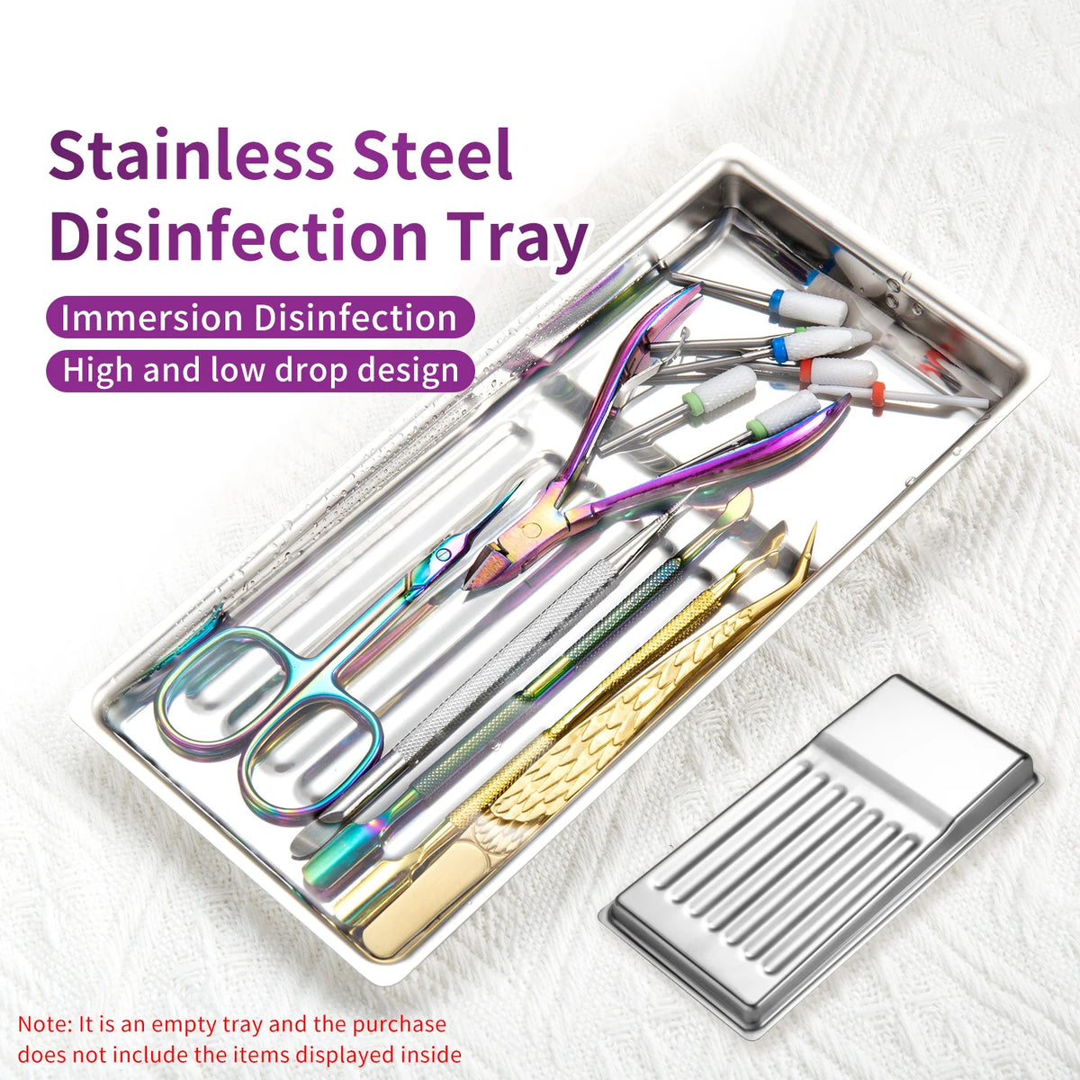 Stainless Steel Disinfection Dish Cosmetic Storage Tray Nail