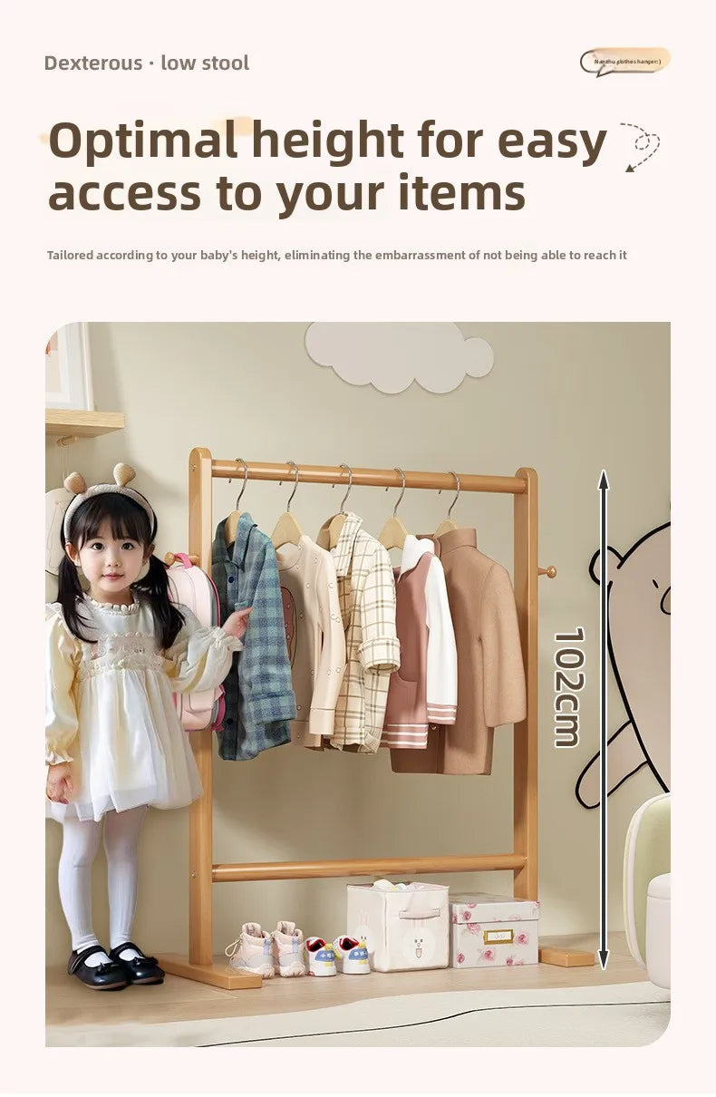 Small Bamboo Hat Rack Floor Hanging Clothes Rack