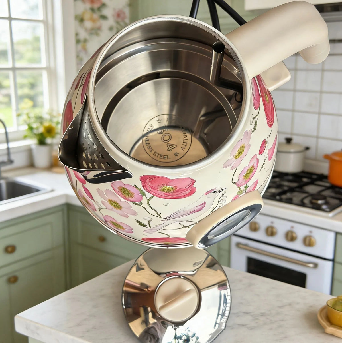 7l Retro Paint Electrc Kettle Temperature Display Boiling