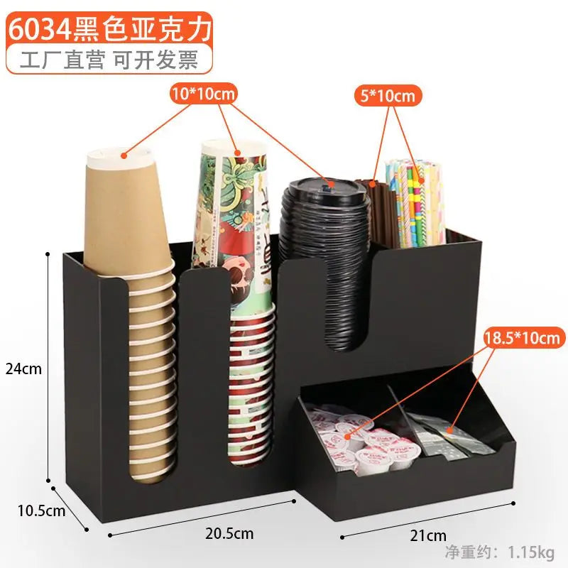 Creative Coffee Shop Bar Paper Cup Straw Storage