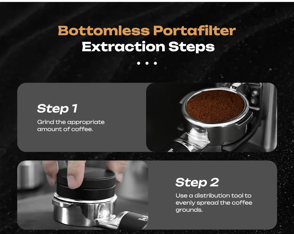 Hibrew V61 58mm Espresso Bottomless Portafilter 2in1 Double