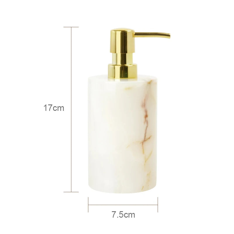 White Onyx Natural Marble Bathroom Luxury Soap Dispenser