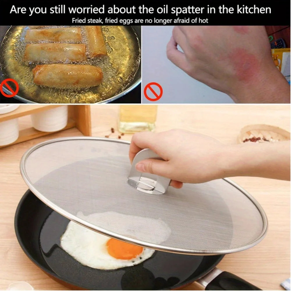 1/3pcs Splatter Screen Frying Pan Cooking Stainless Steels