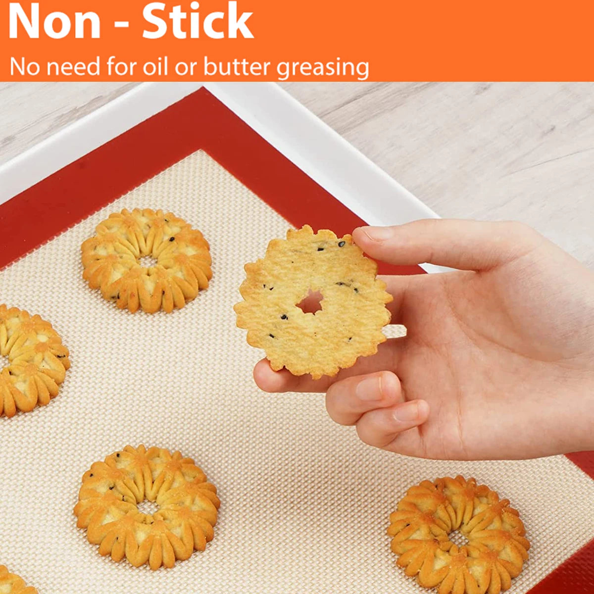 2pcs Silicone Baking Mats Oven Reusable Non Stick