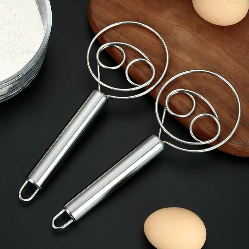 1pc Stainless Steel Dough Mixer Hanging Hole Whisk