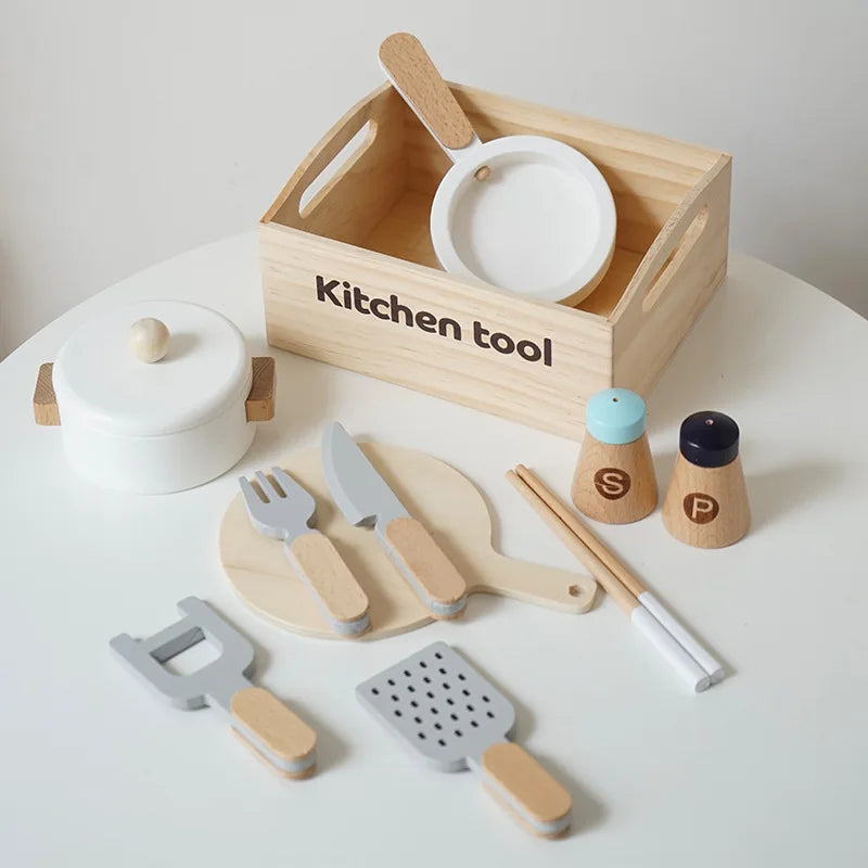 Wooden Pretend Play Toys Cutting Food Fruit Vegetable