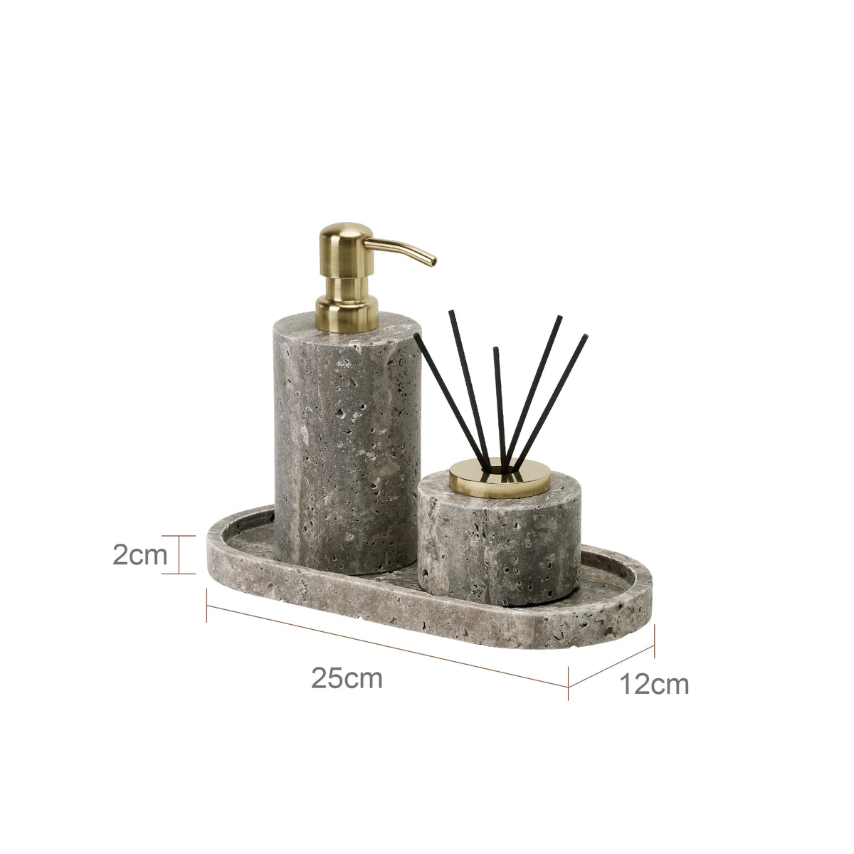 Grigio Travertino Bathroom Sets Vintage Marble Soap Holder