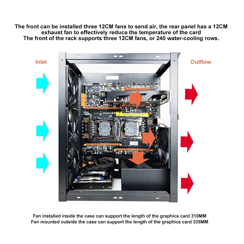 Diy Computer Motherboard Case Rack Aluminum Frame Chassis