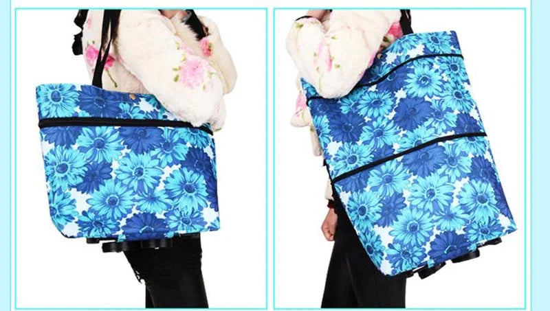 Folding Reusable Shopping Bags Small Pull Cart Buy