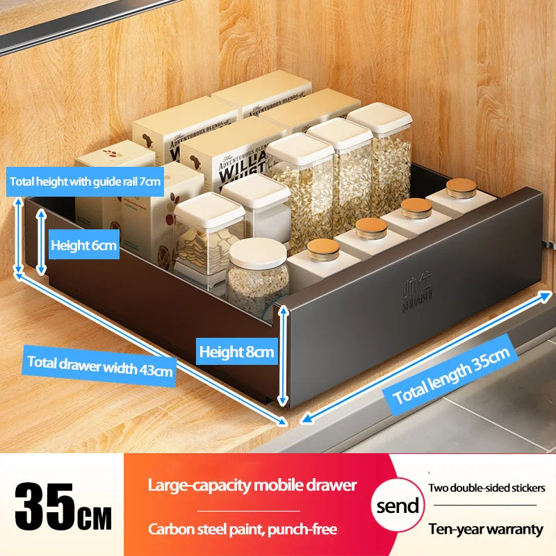 Under-Sink Cabinet Drawer Slide Pull-Out Draining Shelf