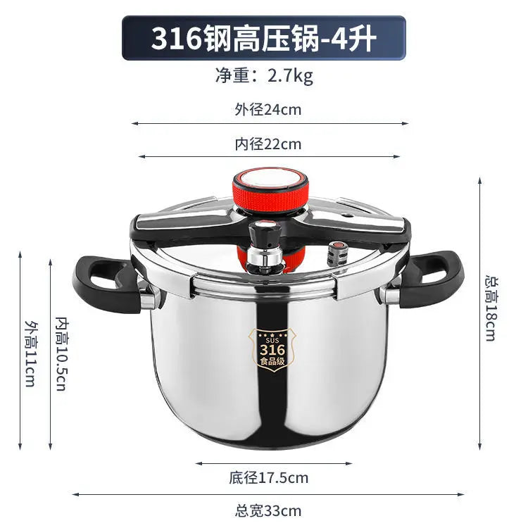 316 Stainless Steel Explosion-Proof Pressure Cooker Thickened