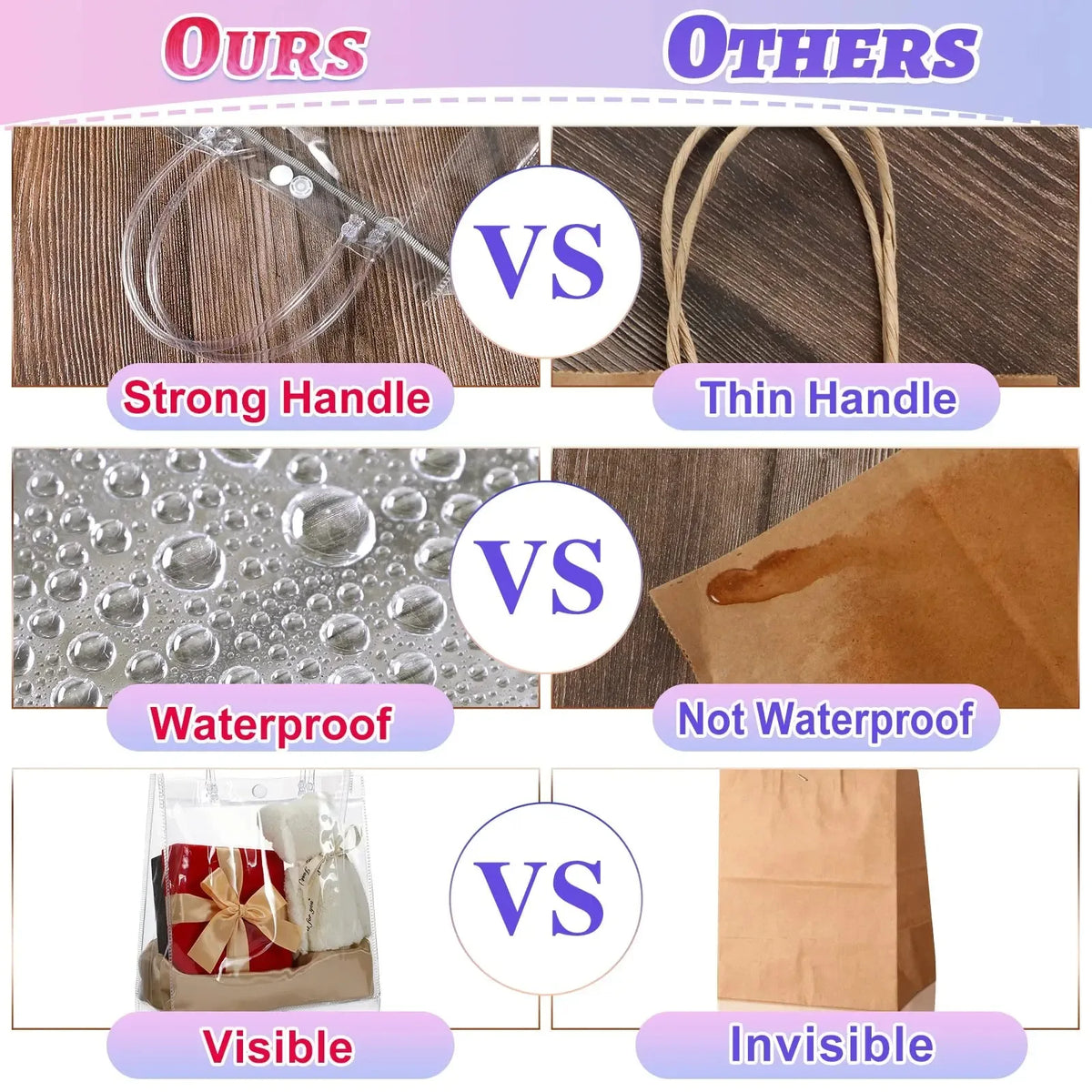Clear Tote Bag Transparent Shopping Bags Shoulder Handbag