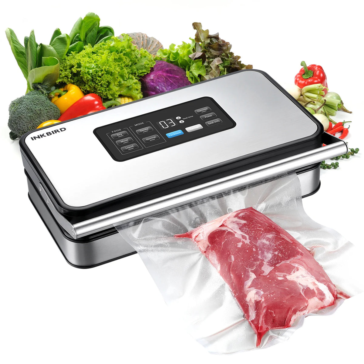 Inkbird Ink-Vs04 Large Vacuum Sealer Dry/Wet/Liquid Food Sealed
