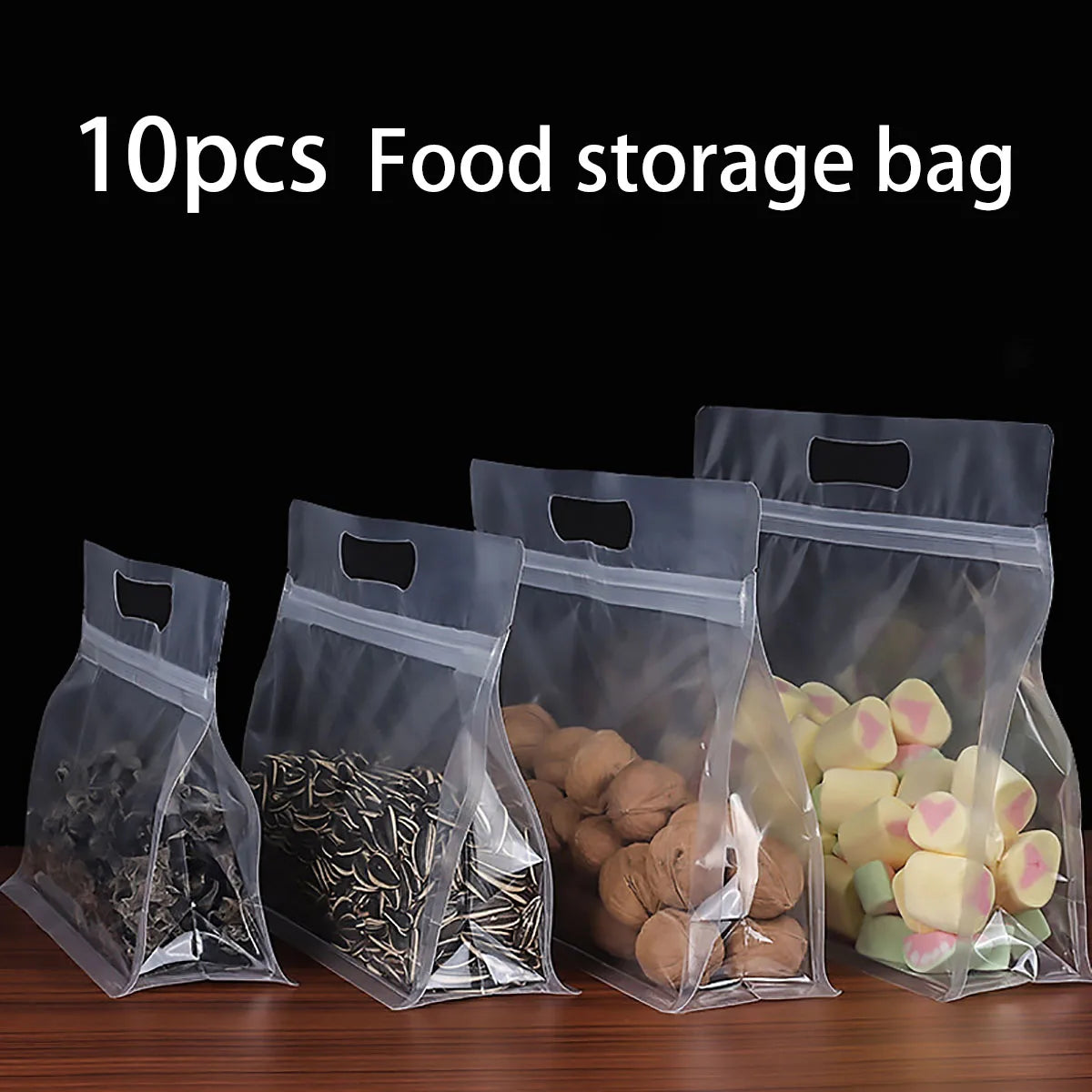 10pcs Reusable Leakproof Food Storage Bag Nut Grain