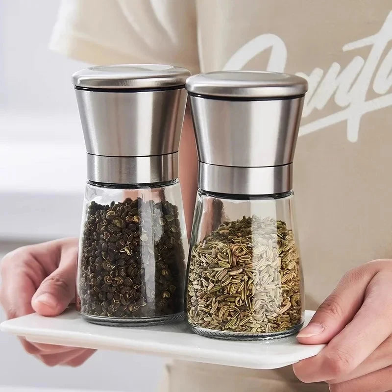 180/200ml Pepper Grinder Stainless Steel Glass Spice Bottle