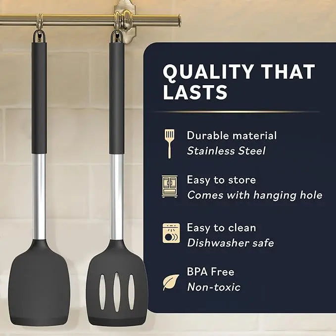 1/2pcs Silicone Spatula Heat Resistant Nonstick Steak Spatula