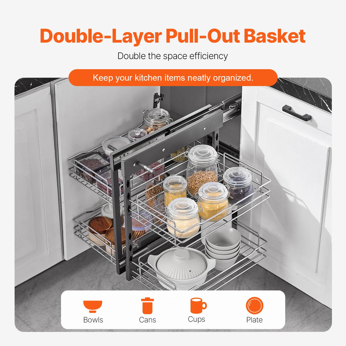 Vevor 2/3tier Opening Blind Corner Pull Out Organizer