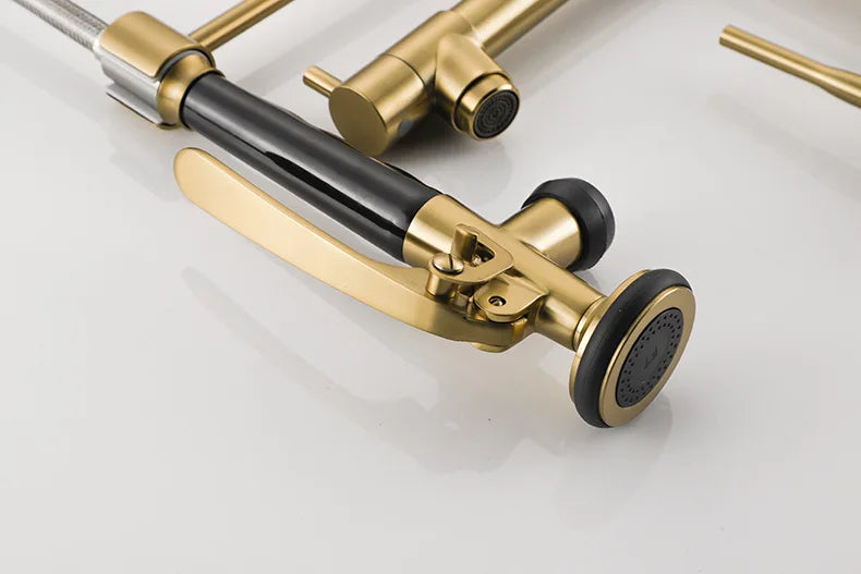 Faucet Brushed Nickel Pull-Out Faucet Swivel Dual Purpose