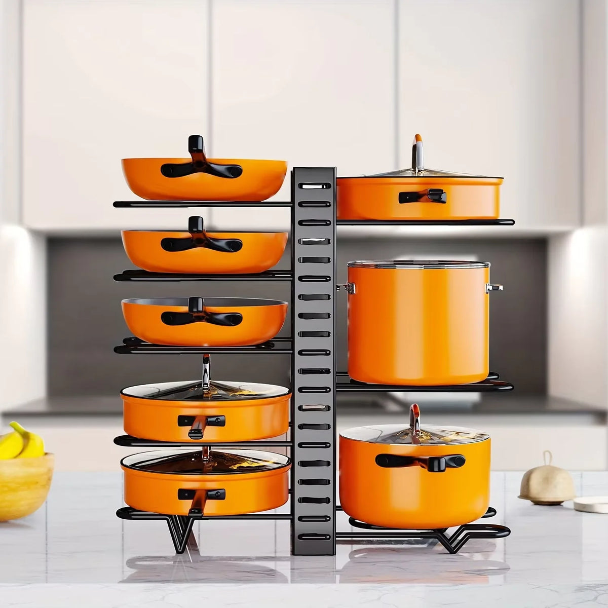 Heavy Duty Metal Tier Cookware Storage Rack Space