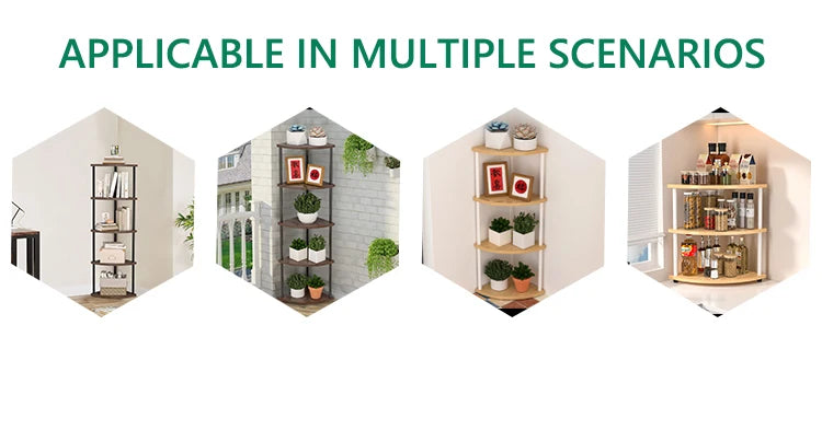 Multi-Layer Storage Rack Wall Corner Shelf Living