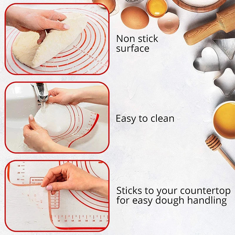 Oversize 80/70/60cm Silicone Baking Mat Rolling Kneading Pad