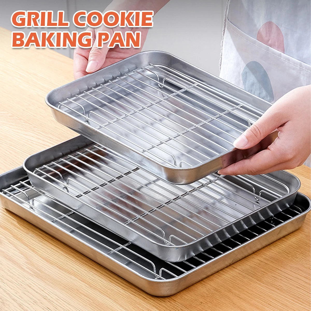 Stainless Steel Baking Tray Wire Rack Non-Stick Grill