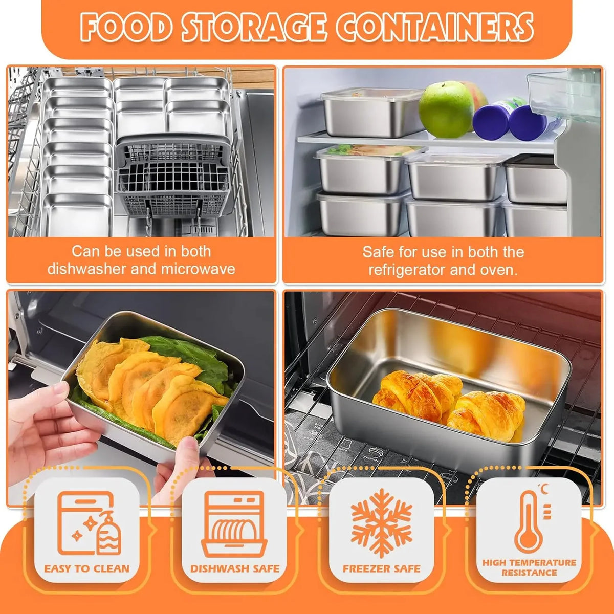 Stainless Steel Food Storage Container Lid - Airtight