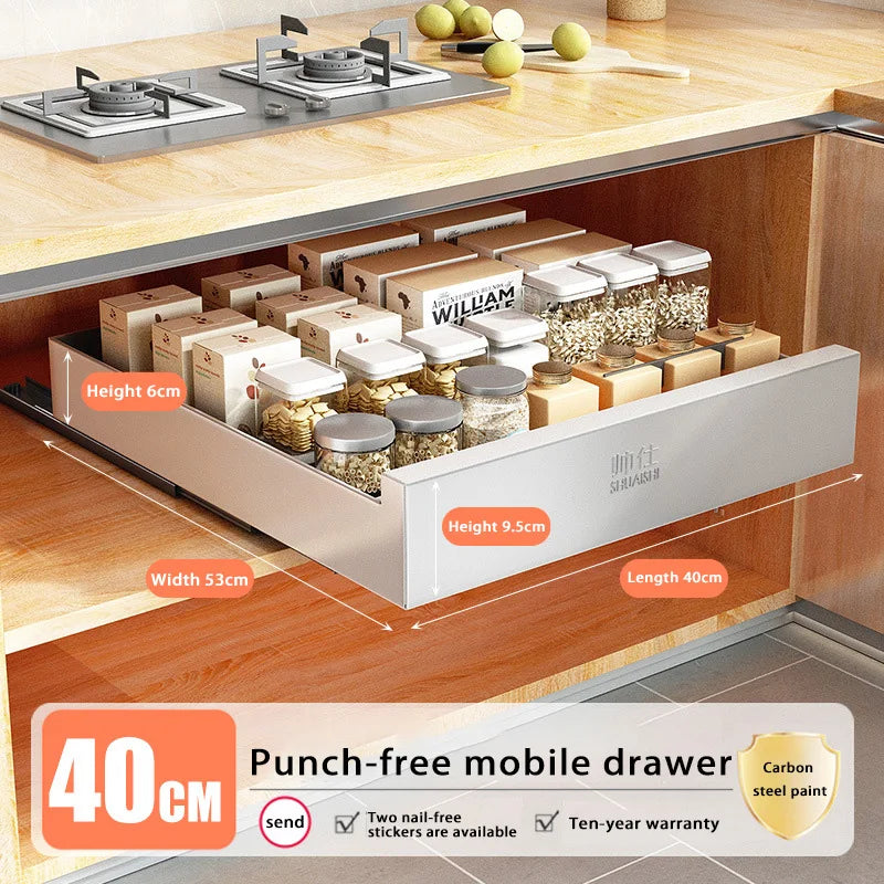 Under-Sink Cabinet Drawer Slide Pull-Out Draining Shelf