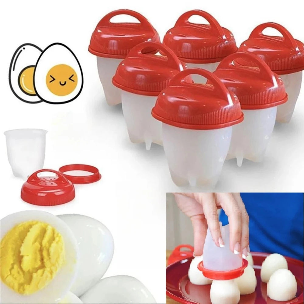 1/3/6pc Egg Poachers Cooker Silicone Non-Stick Egg Boiler