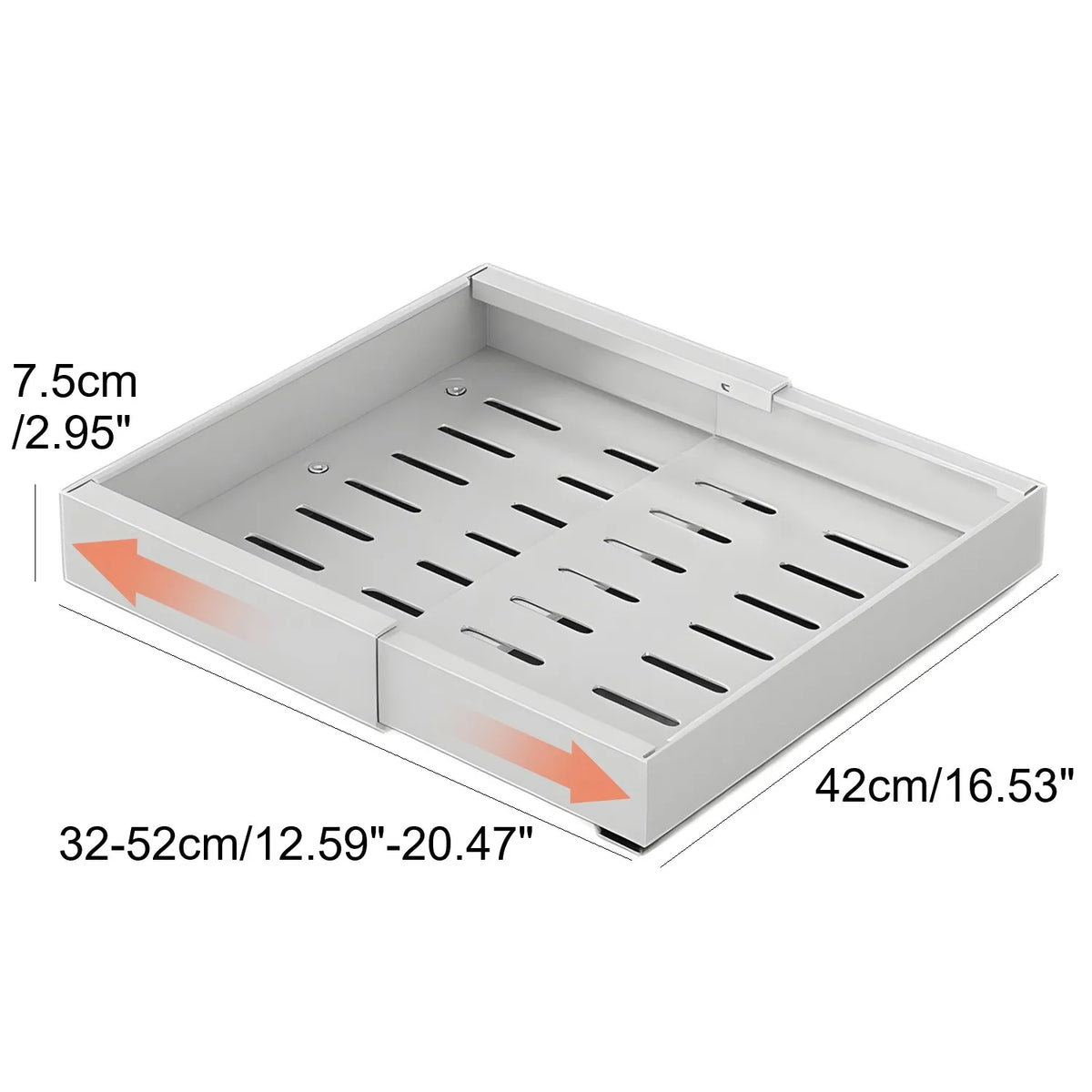 Telescopic Drawer Extendable Pull-Out Cabinet Storage Basket No