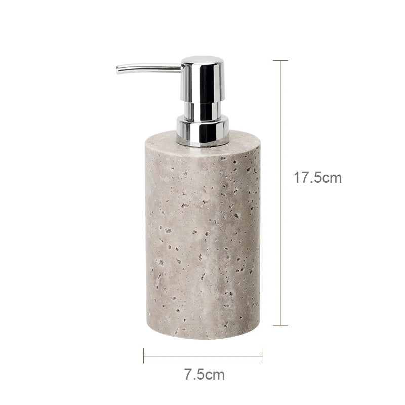 Travertino Grigio Bathroom Antique Natural Marble Soap Dispenser